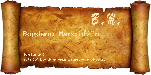 Bogdanu Marcián névjegykártya